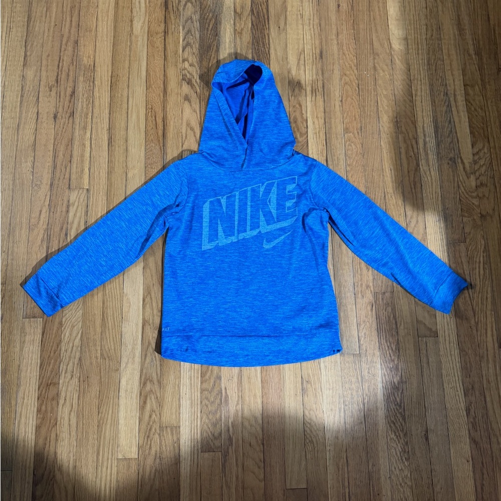 Nike Dri-fit size 6 Blue Hooded Long-Sleeve Top